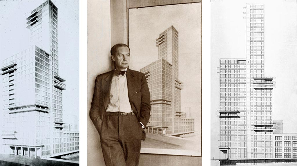 Walter gropius and adolf meyer, competition entry to the chicago tribune tower (1922)