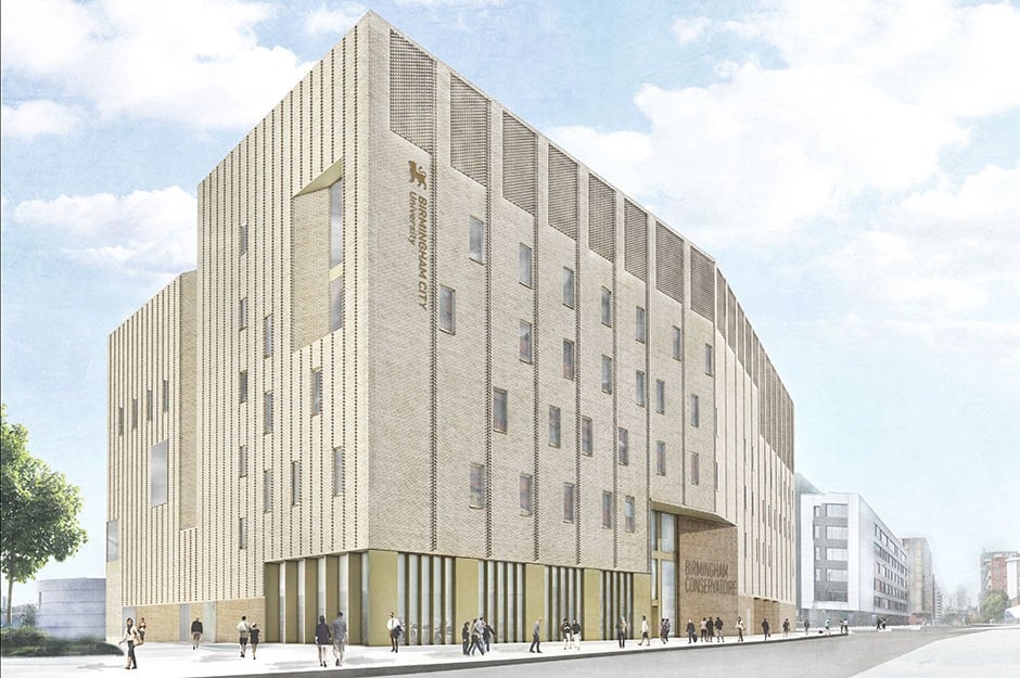An artist's impression of the proposed new birmingham conservatoire in eastside