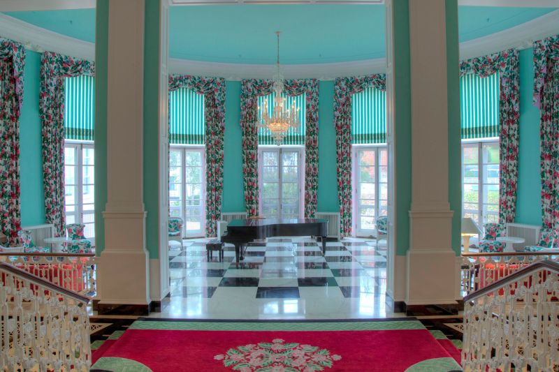 The lobby mezzanine of the greenbrier