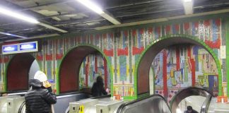 Paolozzi’s arch mosaics above the escalators at Tottenham Court Road station will be demolished as part of the overhaul