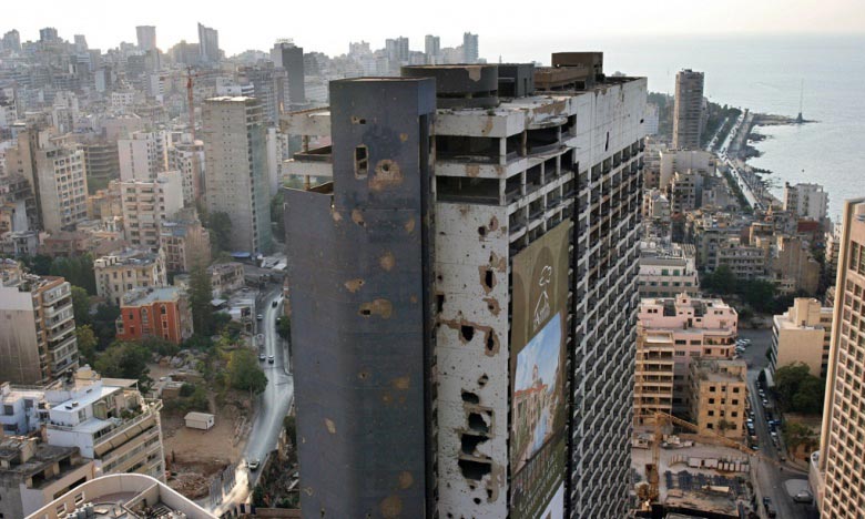 Beirut's bullet-riddled Holiday Inn