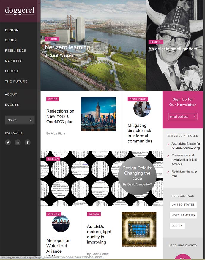Arup launched Doggerel, an online magazine to showcase innovation in the built environment
