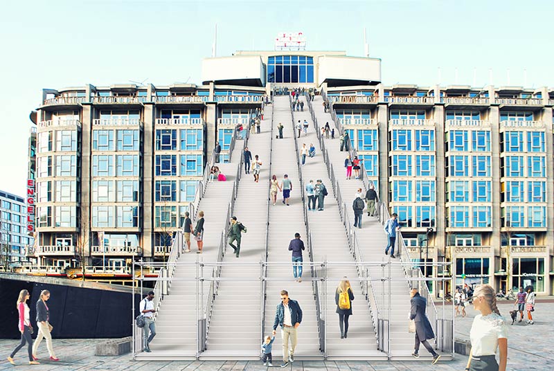 Mvrdv's stairs, a red carpet to the reconstruction of the city
