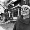 Jane Jacobs outside her Toronto home in 1968