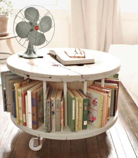 9- transform a small cable spool into a cool coffee table