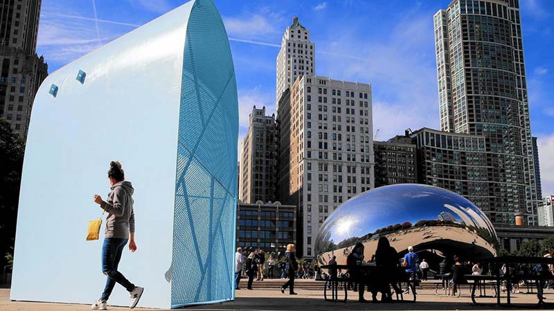 Chicago architecture biennial lakefront kiosks delayed