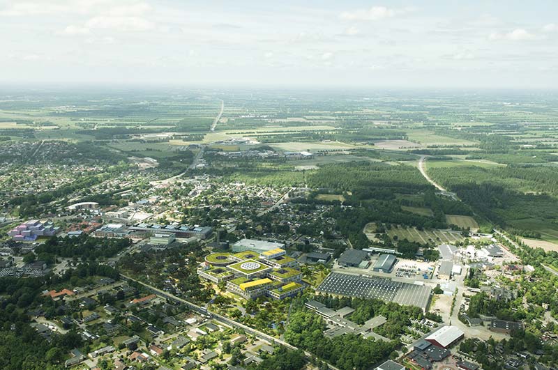 The lego group shares c. F. Møller designed plans for office complex in billund, denmark