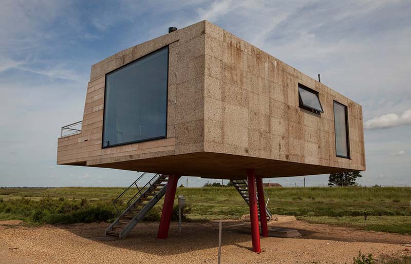 Redshank, built from cork and cross-laminated timber, rises 2.4 metres from the ground