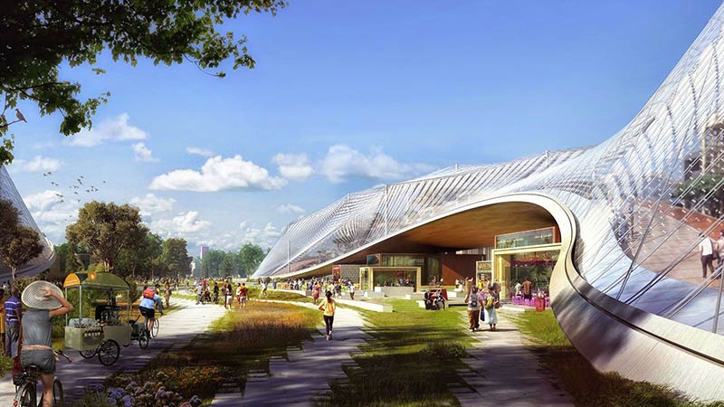 A depiction of Google’s green campus proposal