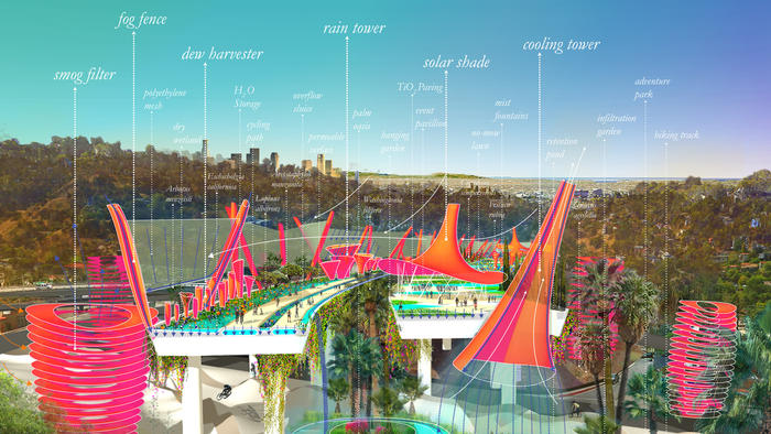 Imagine if la's 2 freeway ended in a colored, eco-smart park