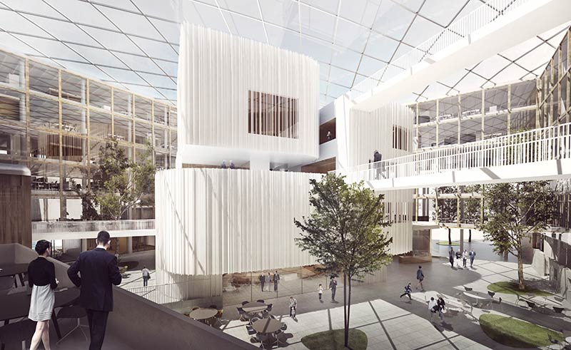 Henning larsen architects won the design of a new town hall in uppsala, sweden