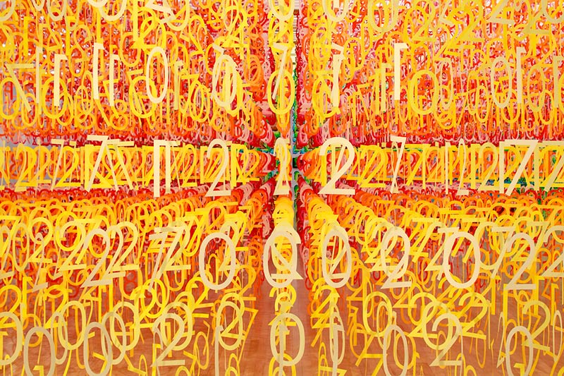 Forest of numbers at the national art center, tokyo by emmanuelle moureaux