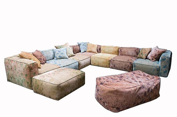 8 velvet low sofa