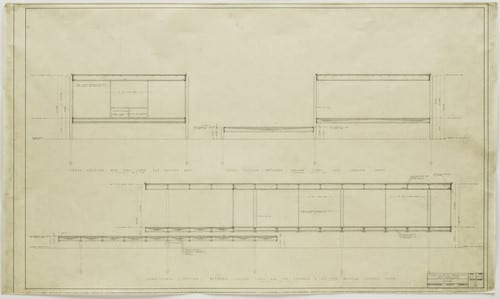 Farnsworth house section drawings