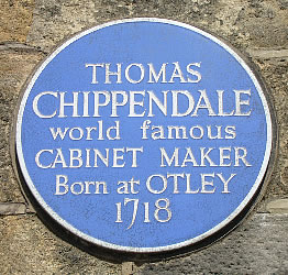 Chippendale plaque in otley where thomas chippendale was born
