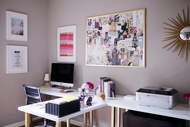 Creative office taupe walls