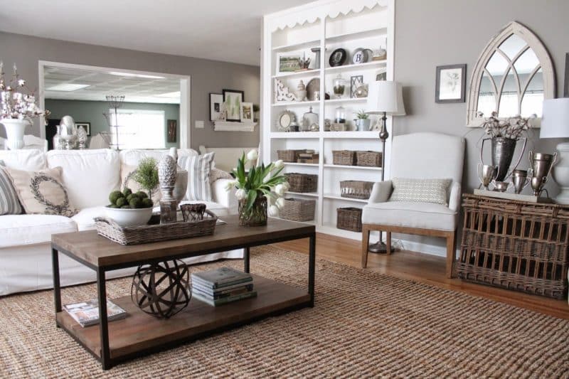 Gray and taupe colors living room