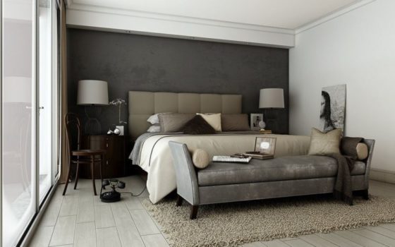 Modern master bedroom with taupe design 800x500