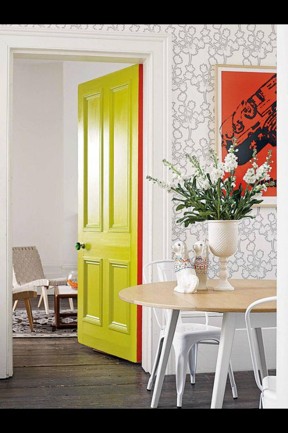 Chartreuse color door