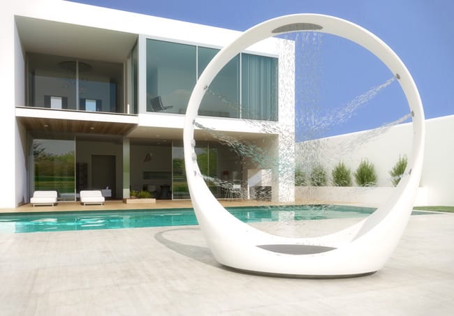 27 super cool shower designs to pursue -the futuristic loop shower designed by diego granese