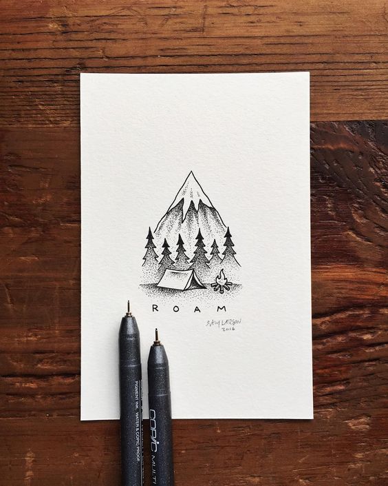 21. Sam larson draws his ideal portrait of a campsite