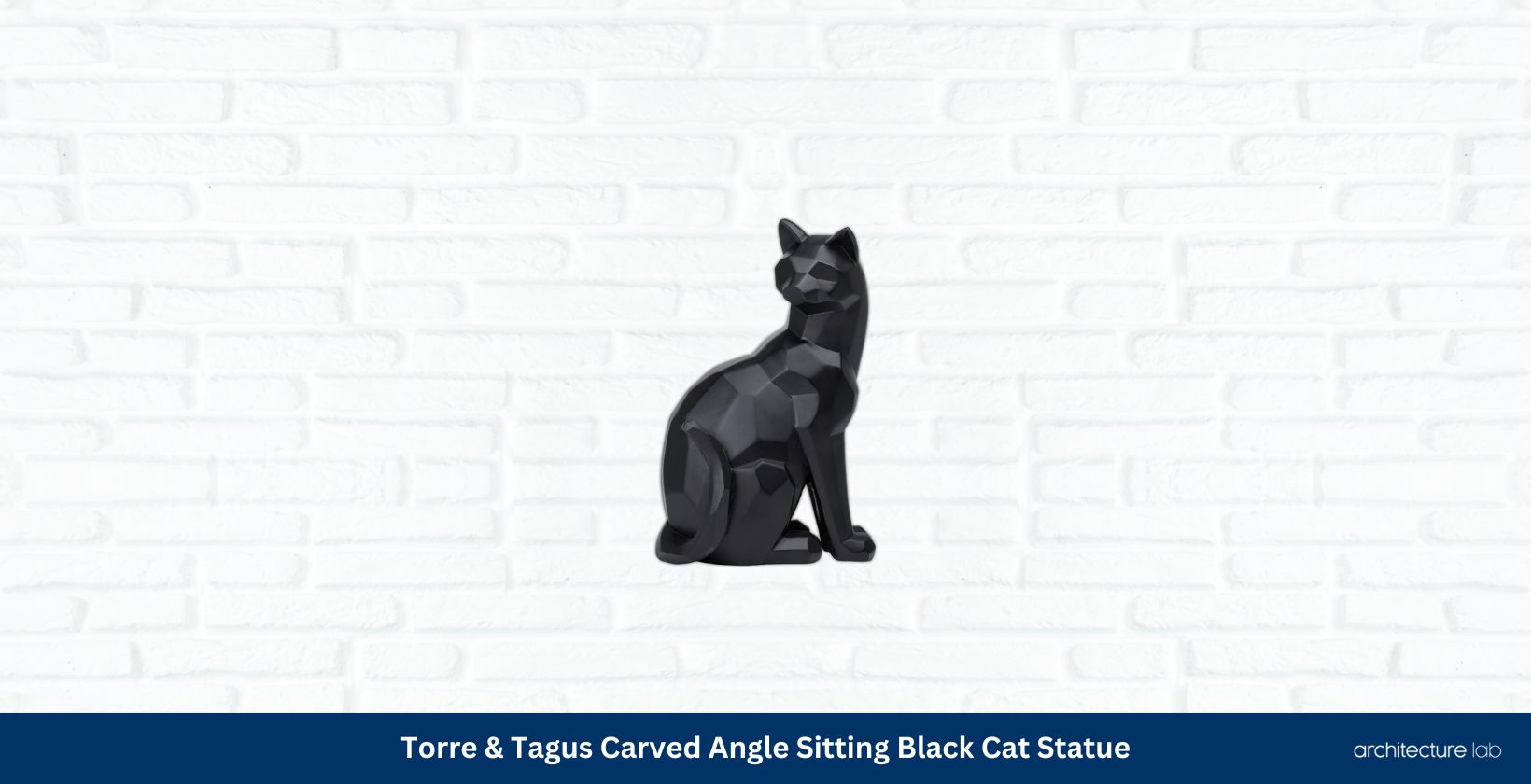 Torre tagus carved angle sitting black cat statue 902286b