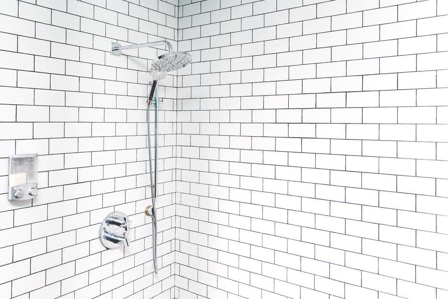 White tile shower