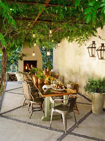 Vines covered patio
