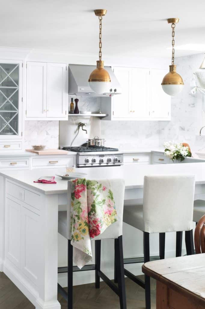 A completely white kitchen