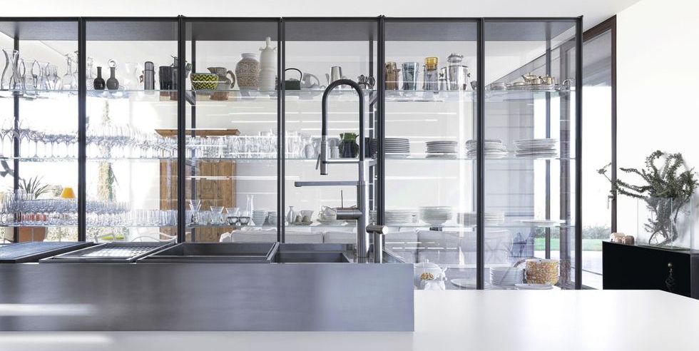 16 minimal glass fronted cabinets