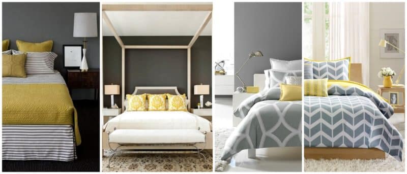Yellow-Gray Bedroom Ideas