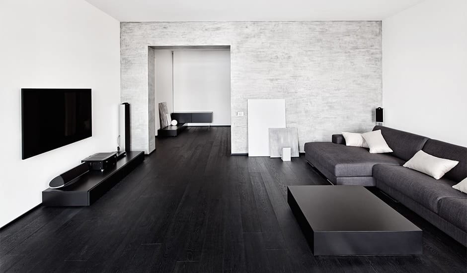 Stylish black bamboo flooring