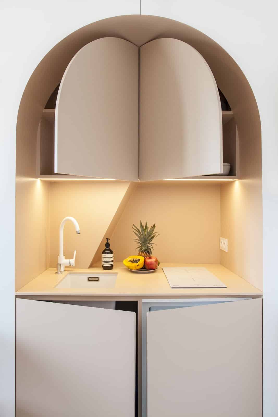 Pop out doors reveal storage space and a tiny refrigerator1