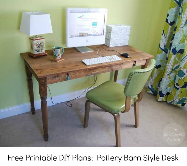 Free printable diy plans farmhouse desk