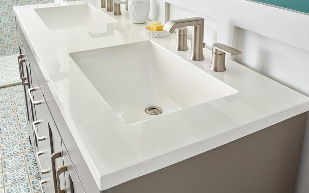 Solid surface bathroom counter