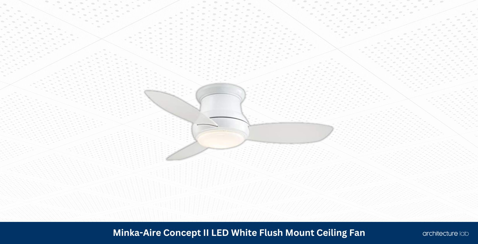 Minka aire f518l wh concept ii led white flush mount 44 inch ceiling fan