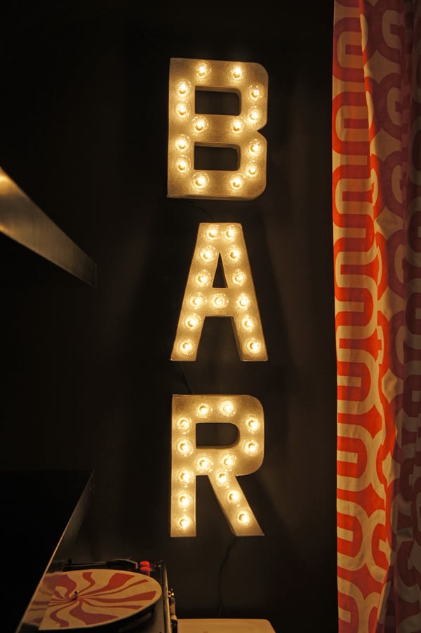 A custom bar sign