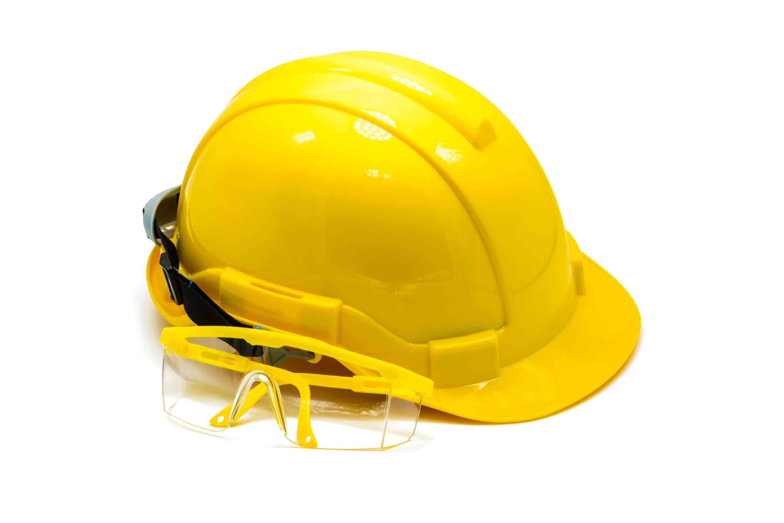 Best safety glasses by a yellow construction hard hat