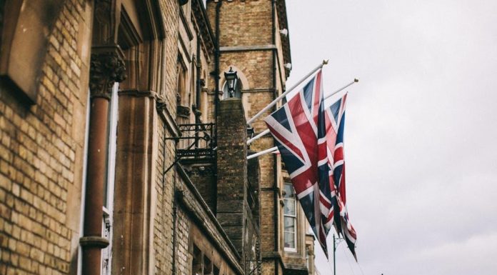 UK's flag on building