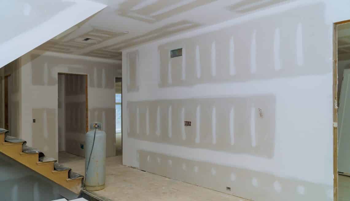 Construction building industry new home construction interior drywall tape and finish details new home before installing