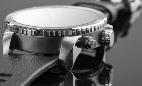Macro view of expensive watch