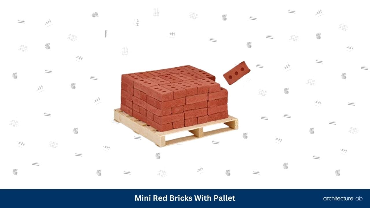 Mini red bricks with pallet