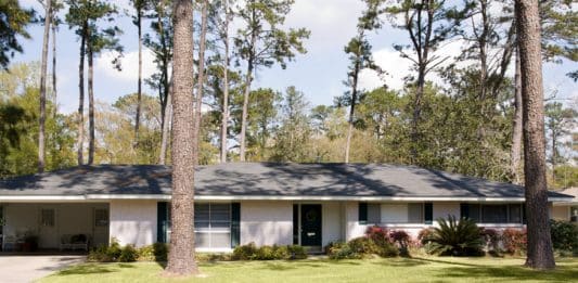 typical ranch style home built in the 1960's in small American town