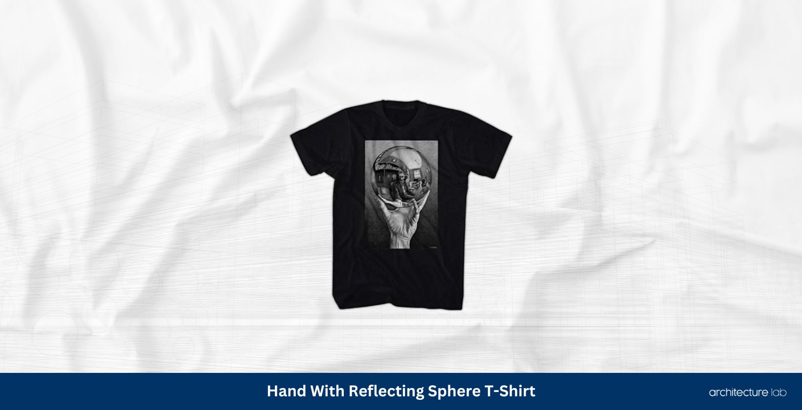 Hand with reflecting sphere t shirt
