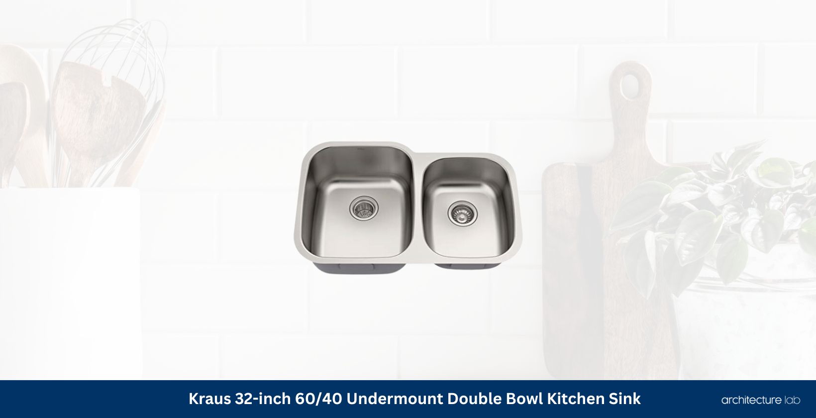 Kraus kbu24 32 inch undermount double bowl kitchen sink