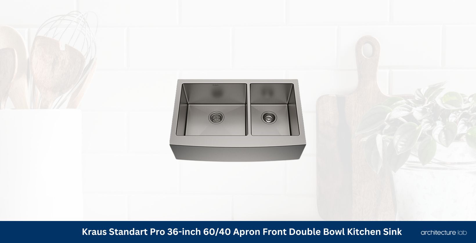 Kraus standart pro khf203 36 apron front double bowl kitchen sink