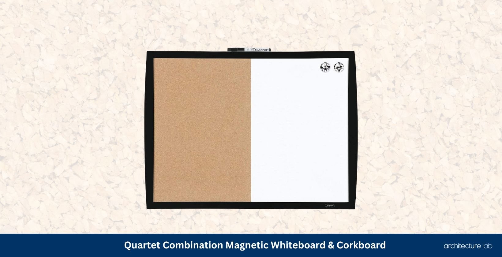 Quartet combination magnetic whiteboard corkboard