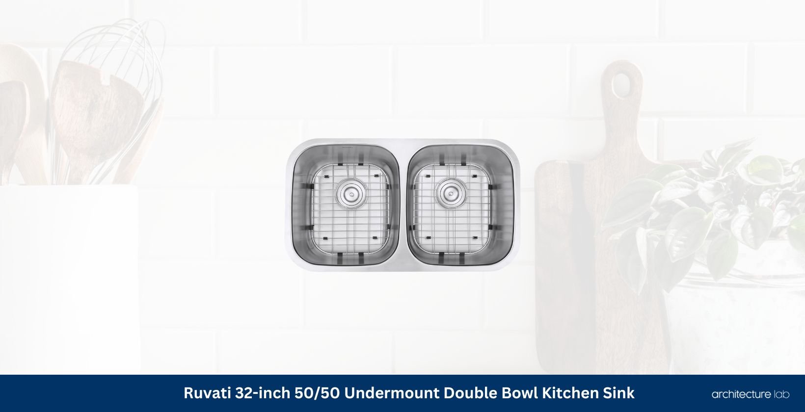 Ruvati 32 inch undermount double bowl kitchen sink rvm4300