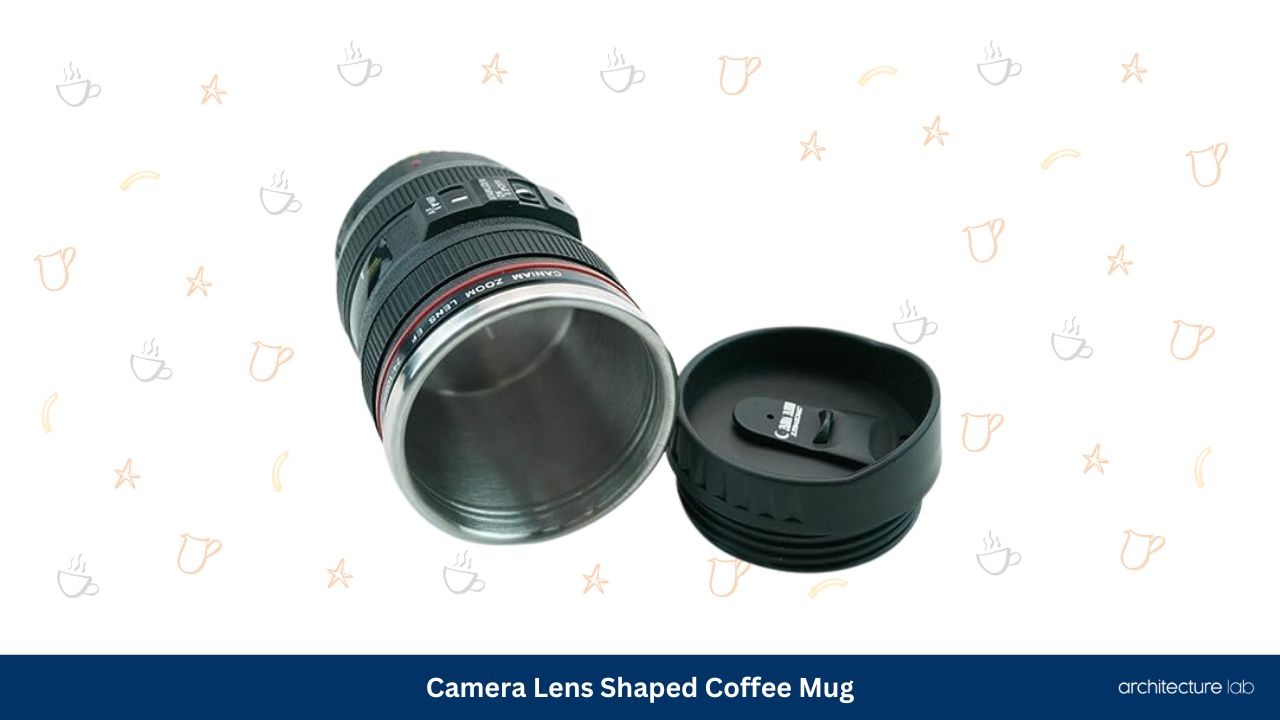 Camera lens shaped coffee mug