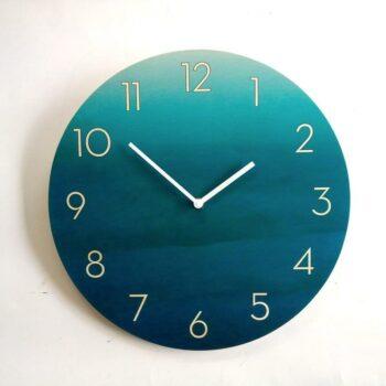 Objectify ombre teal wall clock